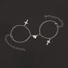 Fashion Simple Heart Shape Magnetic Couple Bracelet Silver Color Personality Vintage Women Man Promise Bracelet Lover Jewelry