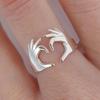 Creative Design Finger Heart Open Rings for Women Daily Casual Personality Rings Jewelry