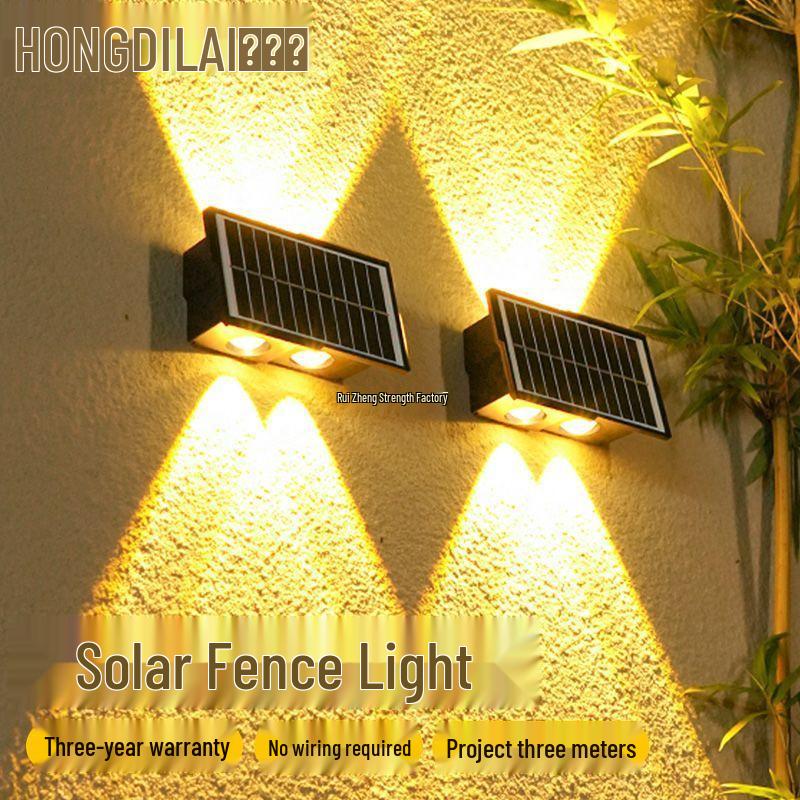 Wasserdichte Solar-Wandleuchte für Außenhof, Garten, Balkon und Terrasse