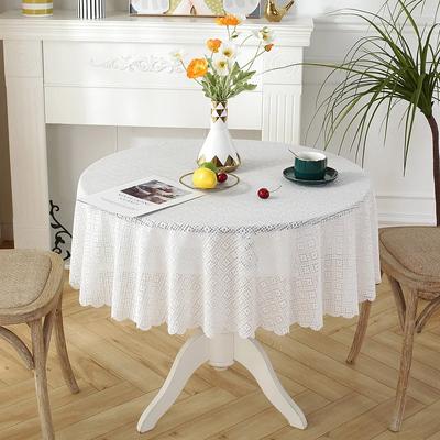 Lace Flower Circular Table Cloth White Round Table Cover Tea Dinning Hollow Style Wedding Home Decor Washable Tablecloth
