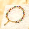 Colored Stainless Steel Cuban Bracelet Ancient French Enamel Color Drip Oil Hand Jewelry Titanium Steel Female Geometric Wind