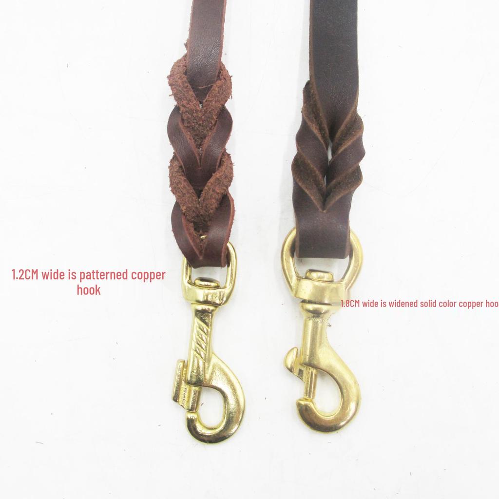 Genuine Cowhide Leather Dog Leash for Golden Retrievers & German Shepherds - Durable Walking Rope