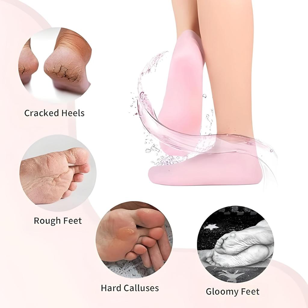 DEPRIXO Moisturizing Silicone Gel Socks for Women and Men Gel Socks for Dry Cracked Feet Crack Heel Repair Socks Foot Moisturizer Socks Spa Gel S