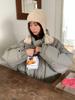 2025 Korean Style Knit Hat: Large Fit, Face Slimming, Warm Ear Protection, Solid Color, Autumn/Winter Fashion.
