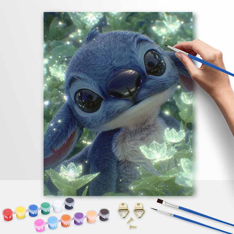 Disney Oil Painting Handmade Diy Stitch and Luminous Flower Gifts Home Decorations