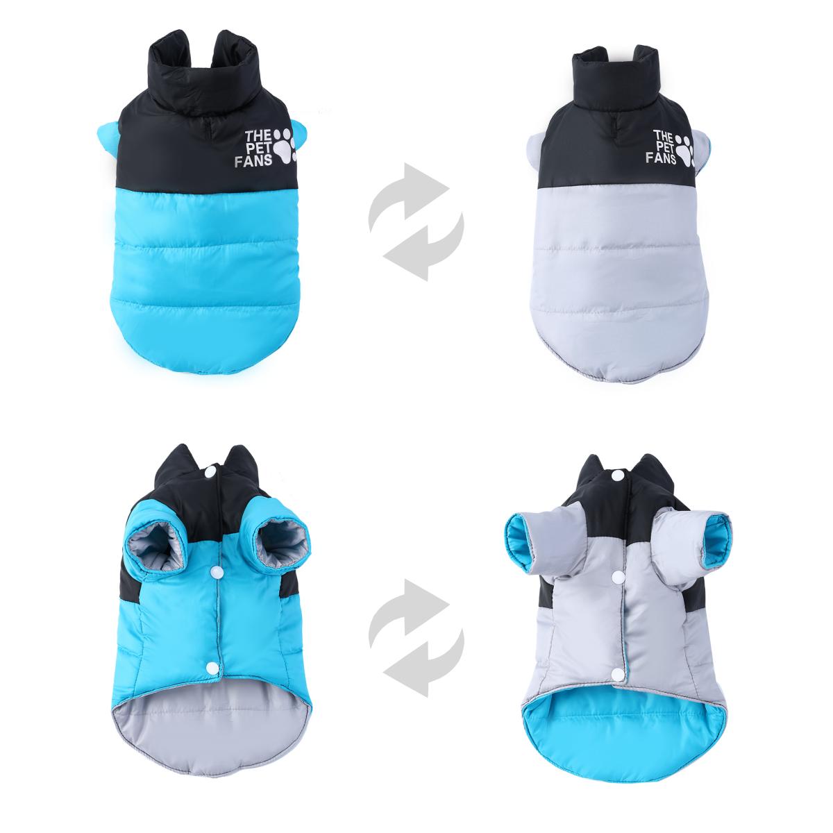 

Reversible Dog Clothes For Winter Warm Pets Coat Waterproof Pet Jacket For Small Medium Dogs Chihuahua Yorkshire Bulldog Outfits S