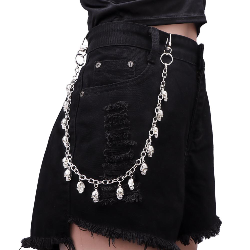 Halloween Skull Pendant Metal Waist Chain For Men And Women With Lobster Clasp
