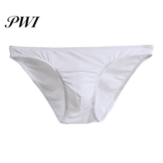 Solid Color Briefs Men Summer 3D U-convex Low-rise Underwear Thin Panties Three-dimensional Pouch Moisture-wicking
