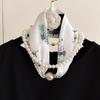 Magnetic Buckle Pearl Magnetic Clasp Scarf Thin Women's Shirt Necklace Elegant Silk Scarf  Women