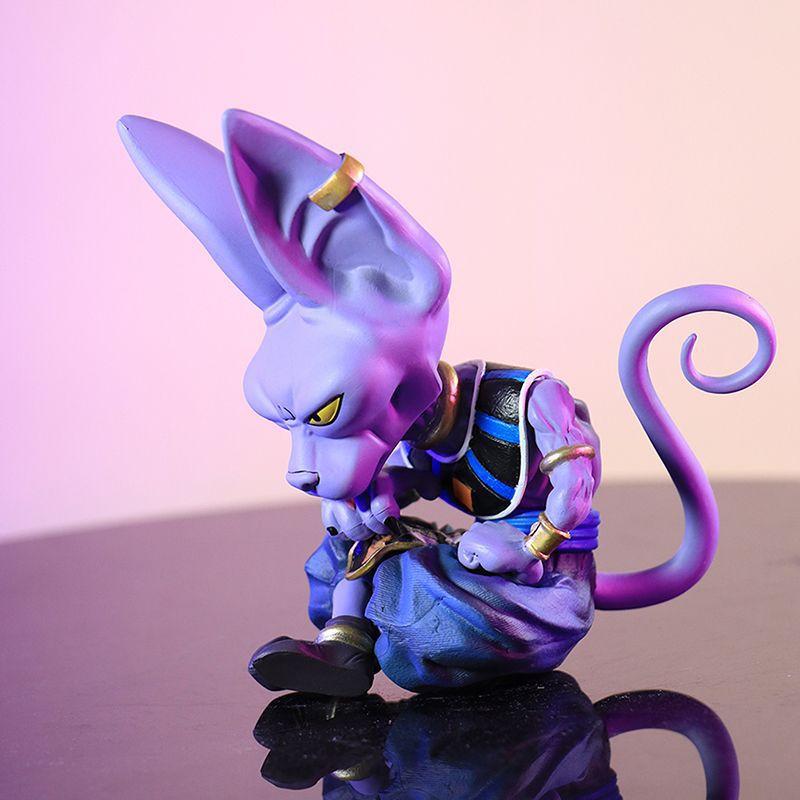 14cm Anime Dragon Ball Super Beerus Sitting Posture Anime Figure Action  Figure Brinquedos Model Toys Doll Room Decoration Gift