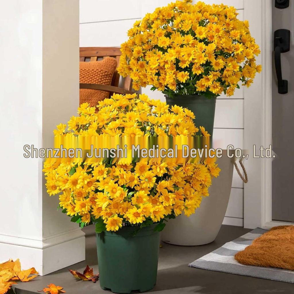 Sonnenuntergangs-Chrysanthemen-Strauß: 5 Farben, 7 Stiele, 21 künstliche Blumen für den Muttertag oder die Herbst-Veranda-Dekoration