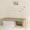 Meuble TV - HOMCOM - 2 portes à fermeture douce et compartiment ouvert - panneau de particules - 140x40x48cm - effet bois naturel