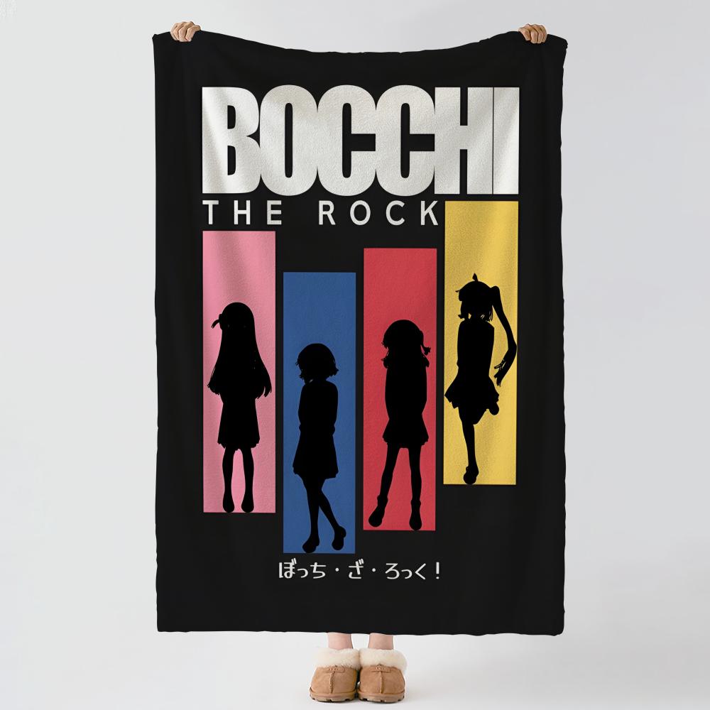 anime B-Bocchi the Rock-k Throw Thick Comfort Flannel Quilt, Multi-scene Use Indoor Outdoor Daily Nap
