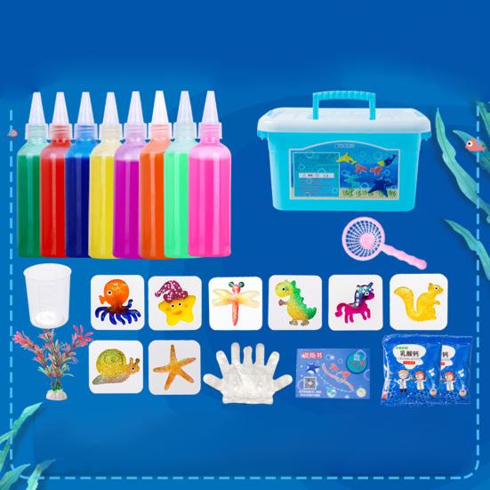 1 Set Kids Water Elf Toy Kit with 8/10/12 Shape Molds Water Gel Toy DIY Handmade Water Animal Creation Kit Toddlers Boys Girls Gift