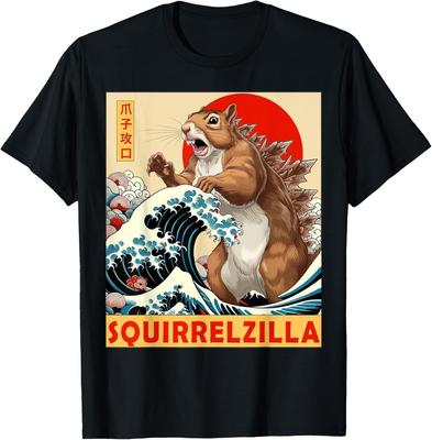 Eichhörnchen Japanische Kunst Lustige Eichhörnchen Geschenke Für Männer Frauen Unisex T-Shirt