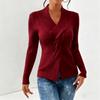 Women's Casual Round Neck Colorblock Pullover Sweater Loose Casual Long Sleeve Contrast Color Top