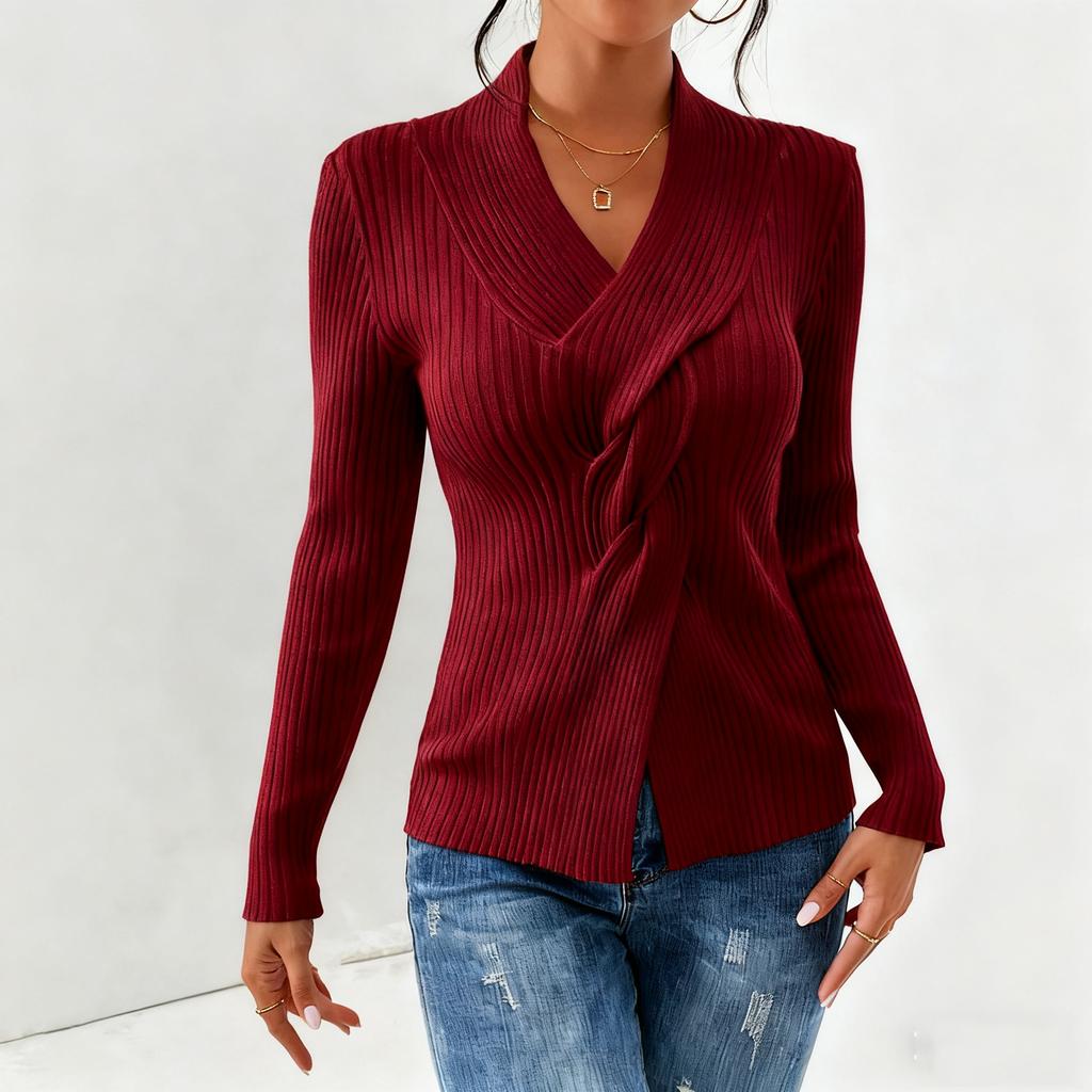 Women's Casual Round Neck Colorblock Pullover Sweater Loose Casual Long Sleeve Contrast Color Top