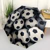 Automatic Soccer Design Umbrella - 8-Rib Windproof Open/Close, Portable Collapsible & Adult Soccer Fan Umbrella, Ideal Gift,,