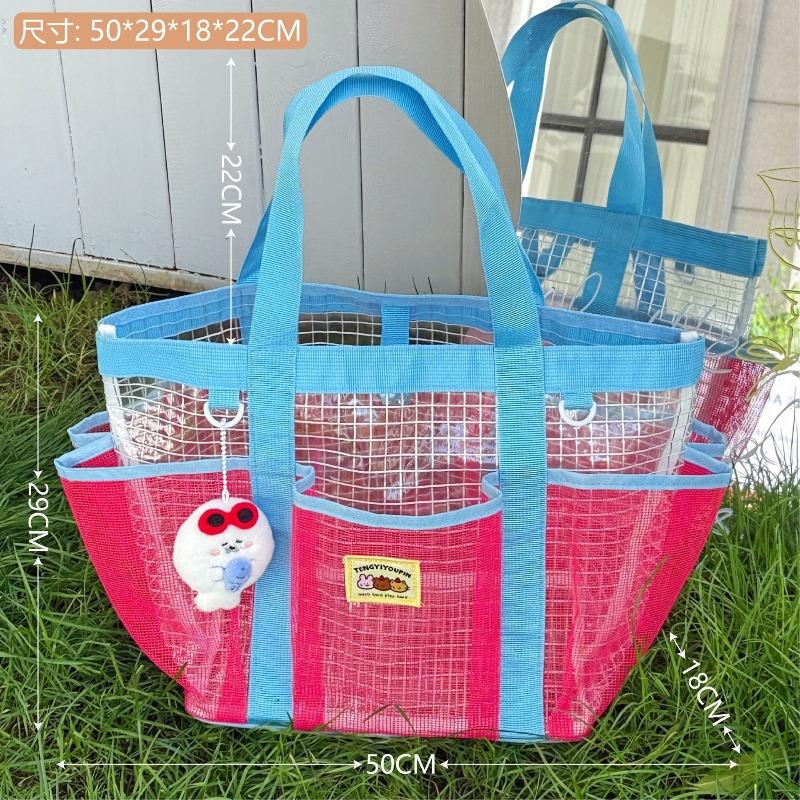 Jelly Beach Bag Cartoon Tote Bag Cute Transparent Waterproof Travel Tote Bag Shoulder Bag
