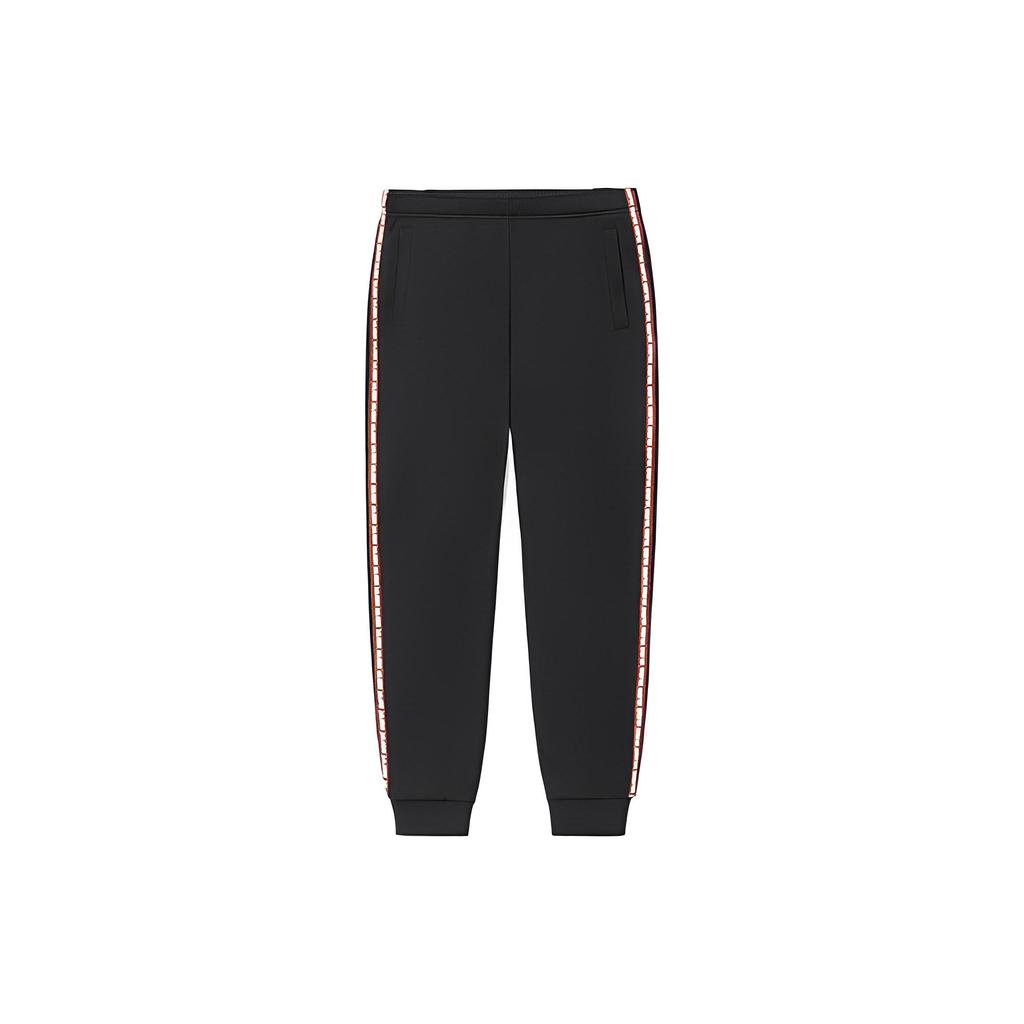 Li Ning Bad Five Basketball Serie Einfarbig Kordelzug Buchstabenbesatz Bündchen Sporthose Damenhose Schwarz AKLR756-1