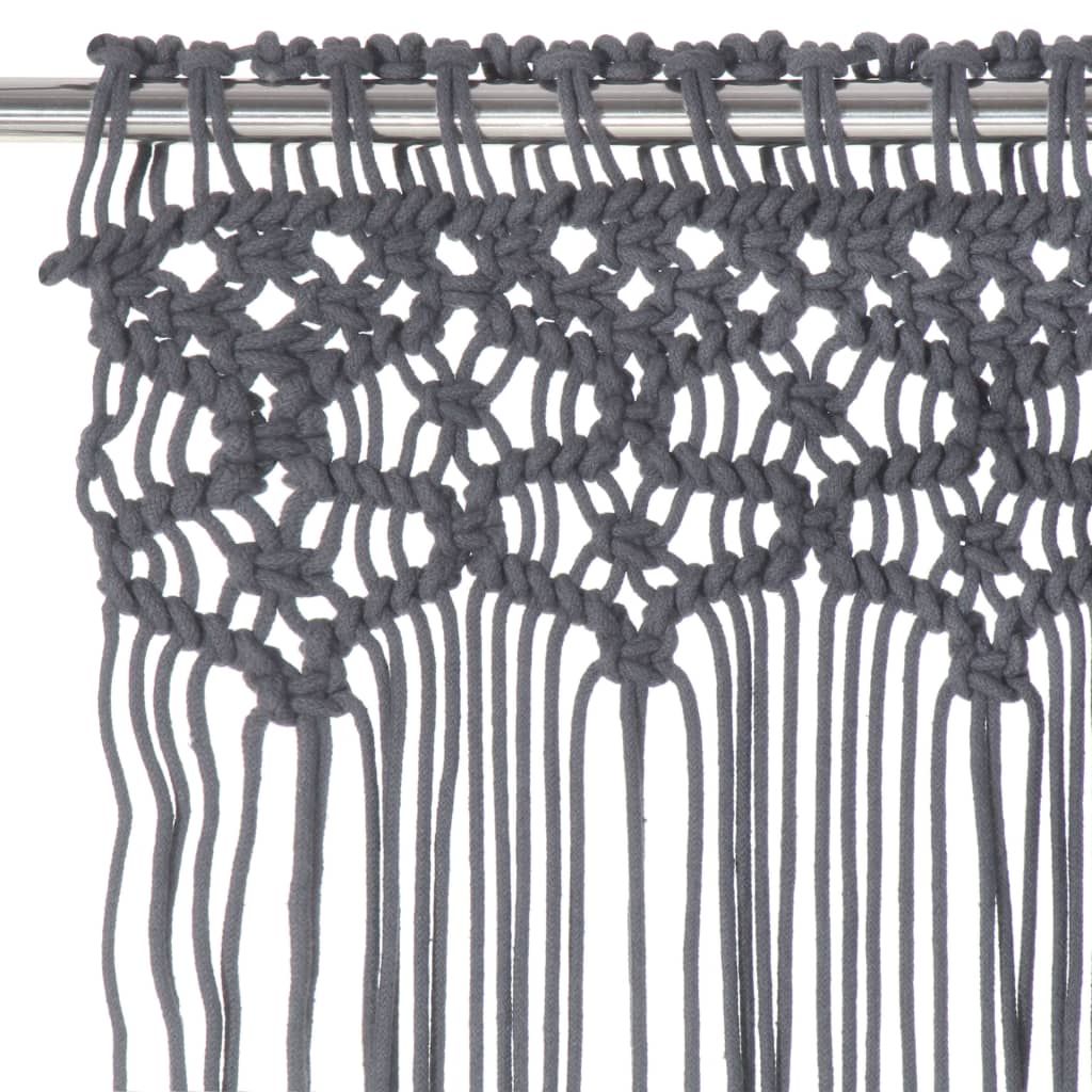 Macrame Curtain Anthracite 140 x 240 cm Cotton