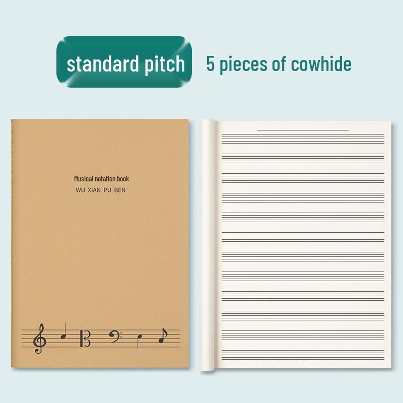 Poznámkový blok hudební teorie pro začátečníky: Papír s osnovou pro studenty a profesionály