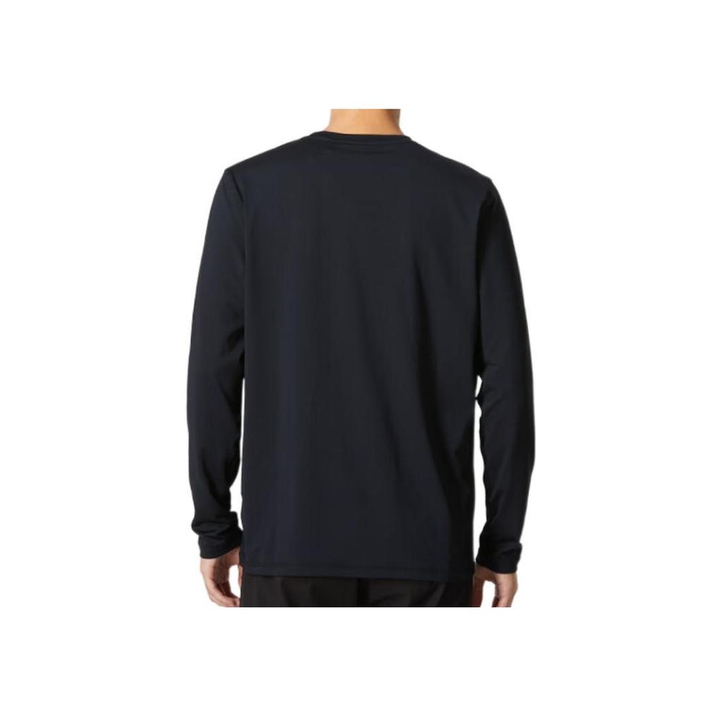 Under Armour Solid Logo Print Crew Neck Long Sleeve T-Shirt And Mid Rise Long Pants Casual Sports Set Men sets Black 22600307-001+23600704-001