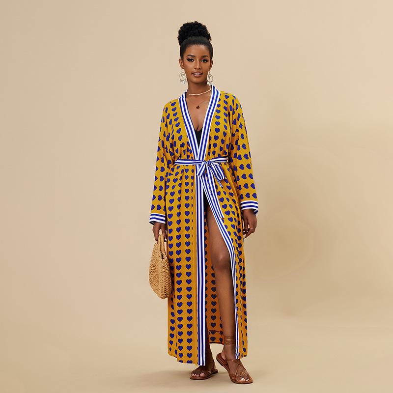 2023 Zebra Print Cotton Beach Cover-up Cardigan for Women