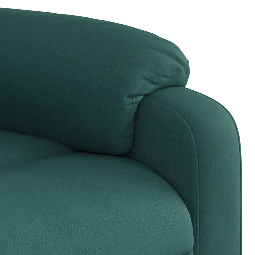 Electric Recliner Chair Dark Green Fabric