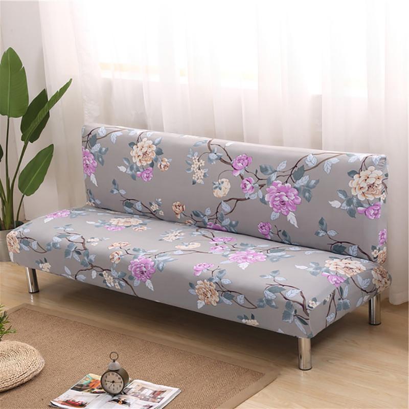 Meijuner Printed Sofa Bed Cover Universal Size Armless Sofa Bed Covers Tight Wrap Slip-resistant Elastic Stretch Slipcovers