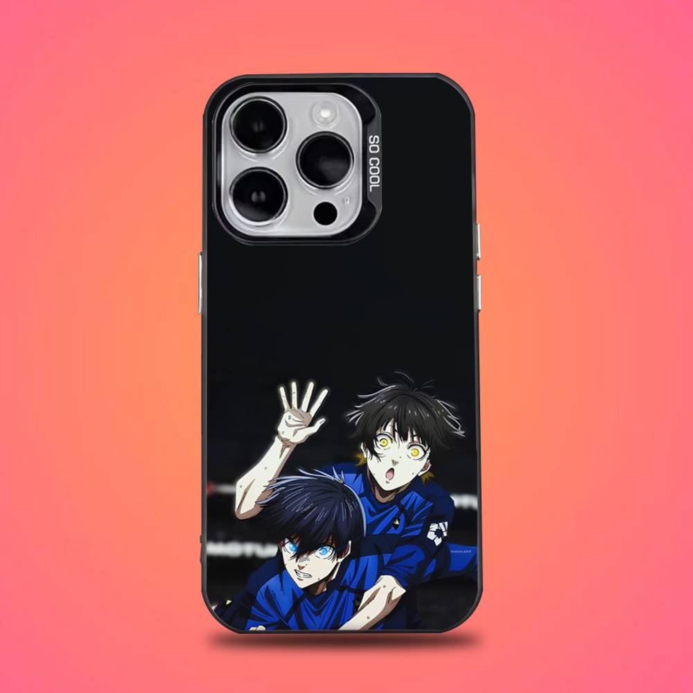Blue Lock Anime Handyhülle Für iPhone 16,15,14,13,12,11,Mini,Pro,E,SE4,XS,MAX Schwarze Candy Matt Hülle