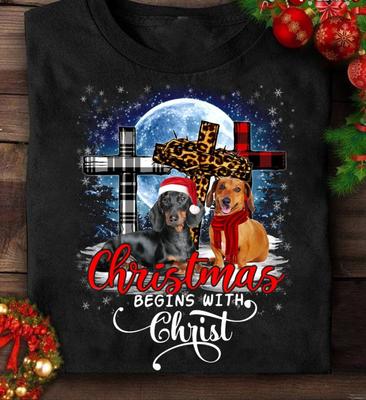 Dachshund Dog Jesus Christmas T Shirt All Size S To 5Xl