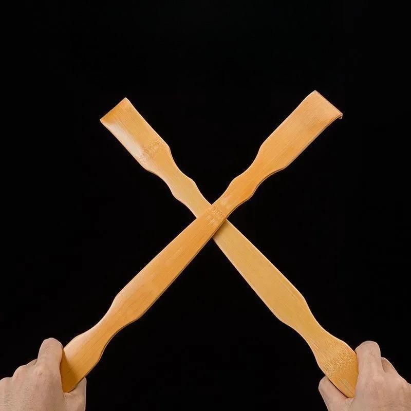 Bamboo Back Scratcher Massage Roller Long Wooden Body Scraper Large Size for Men & Women Comfortable Relief for Back Itch