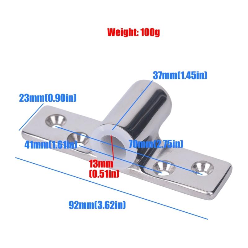 Side Mount Oarlock Socket Bracket 316 Stainless Steel Boat Hardware with Round Socket Base and Four Hole Mount for Marine Maintenance