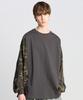 TENER Camo Color Block Long Sleeve Charcoal
