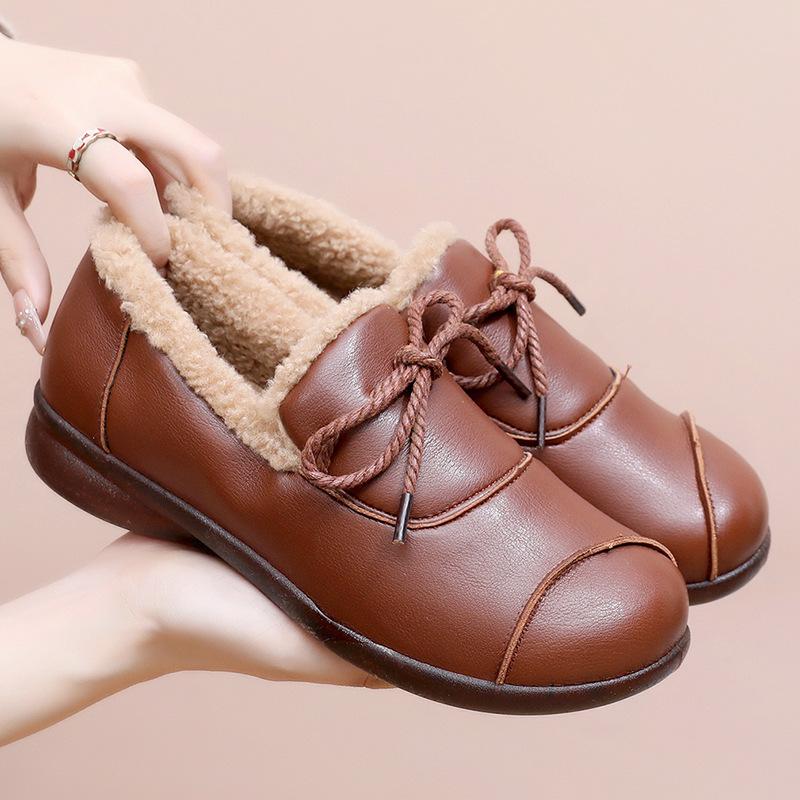 

Старые пекинские хлопковые туфли женские осенне-зимние женские туфли для среднего и пожилого возраста для пожилых матерей на плоской подошве нескользящие на одну педаль 41 темно-коричневого