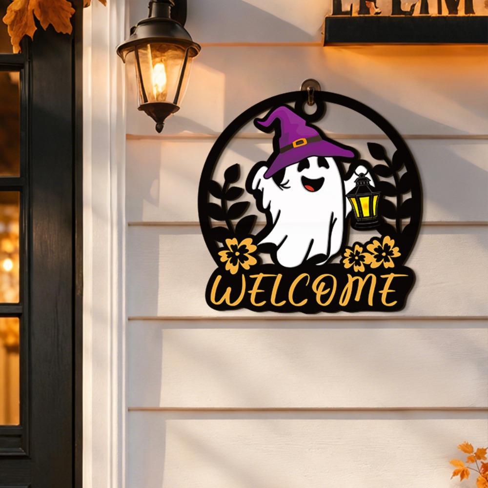 Hollow Out Halloween Ghost Door Hanger Cartoon Halloween Front Door Decor  Holiday Party