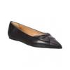 Ferragamo Gwen Leather Ballet Flat Black