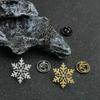 Original Design Punk Style Snowflake Gold-plated Stainless Steel Badge Waterproof Brooch Black Suit Lapel Pin Silver