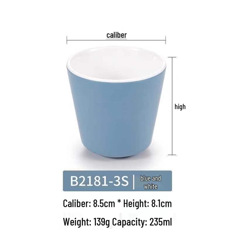 Dual-Color Melamine Tea Cup - Porcelain-Like Plastic Cup for Restaurants, Hot Pots, and Cafeterias