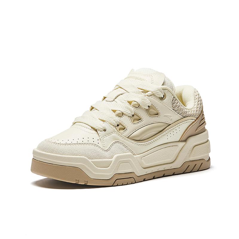 Anta Micro Sugar 2 Retro Versatile Non-Slip Wear-Resistant Low-Top Skate Shoes Women Sneaker Beige 922448088-1
