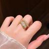 Korean Elegant Snake Ring: Luxurious Full Diamond with Green Eyes and Zircon Inlay for Women.