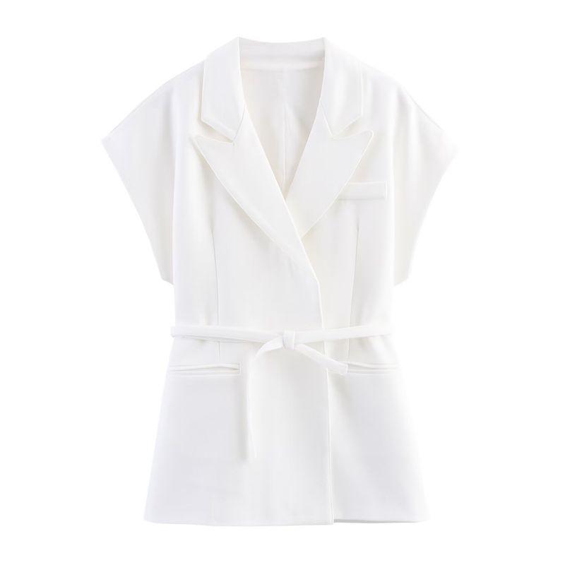 Kaslead New Women Clothes Western Style Blended Double Placket Vest Pleat Trousers 3736240 3736244