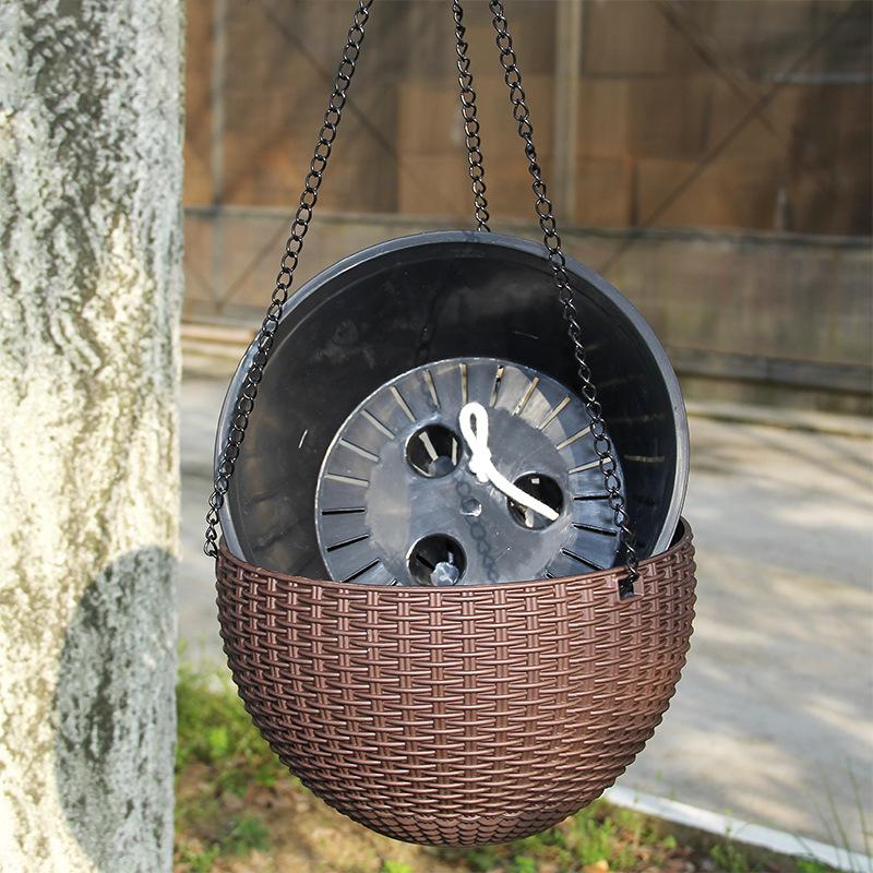 Resin Hanging Plant Pots Basket Plant Hang Flower Pot Hanger Outdoor Hanging Pot Holder Basket For Wall Decoration Garden