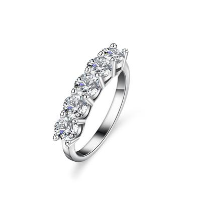 Moissanite Ring Female Silver Ring Five-star Princess Row Ring Crown Ins Diamond Ring Ring Wedding Ring Proposal Diamond Ring Gift for Girlfriend