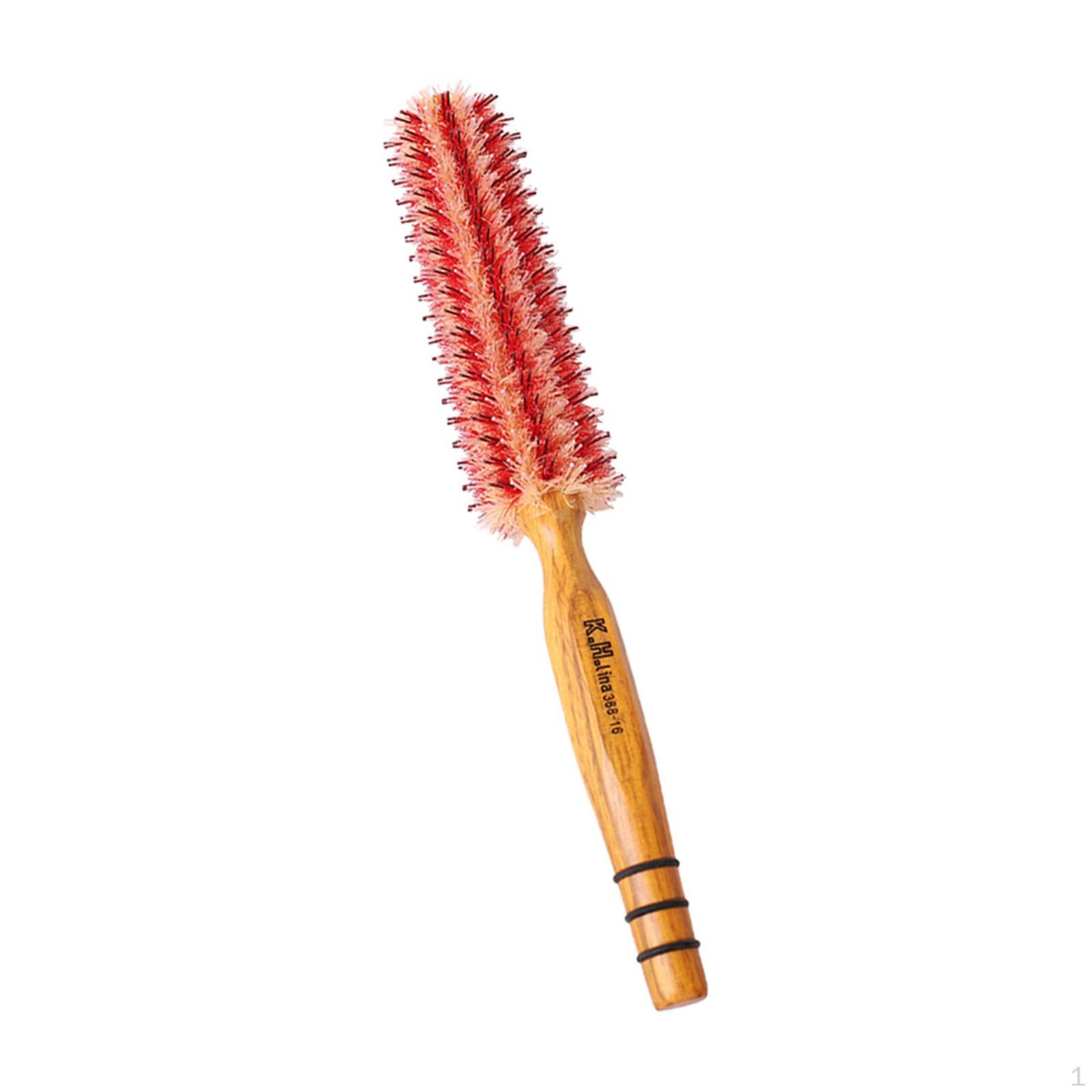 

Round Hair Brush, Small Roller Brush with Natural Wooden Handle for Styling Blowing Drying ing 16 Rows Dia 4.2cm