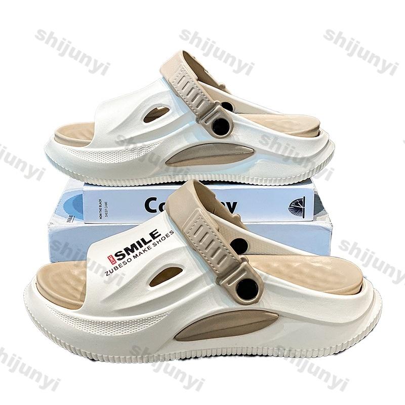 Fashion Couple Slippers 2025 Summer New Breathable Lightweight Men's Soft Sole Beach Shoes Comfortable Fashion Height Increase Sandals