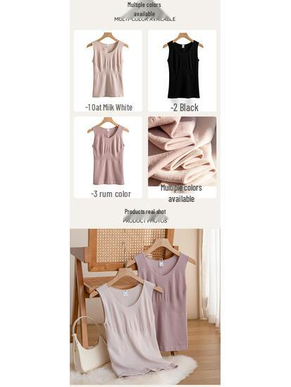 Silk Cashmere Blend Seamless Sleeveless Vest - Skin-Friendly, High-Elastic, Warm, with Beautiful Back Design