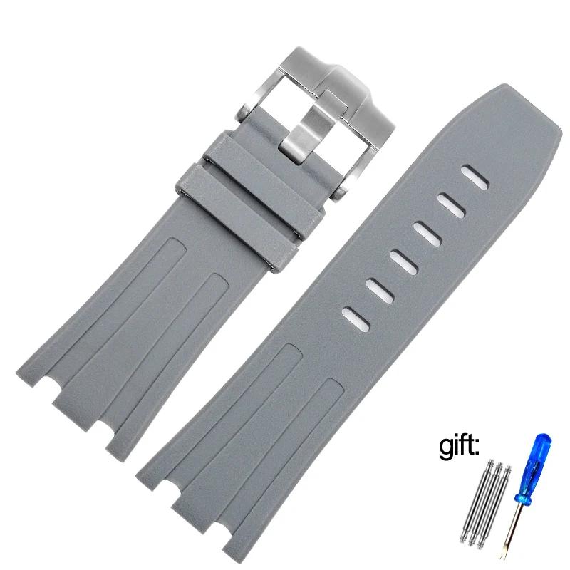 Für AP 15703 Armband Gummi-Uhrenarmband 28mm Schwarz Wasserdicht, Schweißbeständig und Verschleißfest Armband Herren