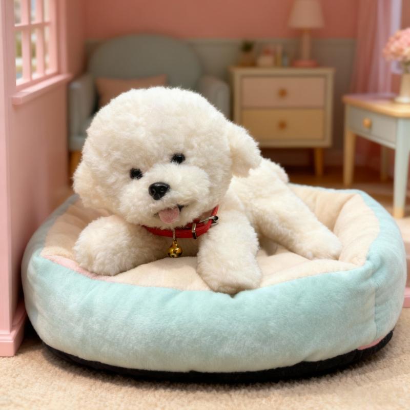 

Adorable Fluffy Hair White Bichon Frise Plushie Doll Soft Stuffed Animal Puppy Plush Toy Infant Appease Sleep Pillow ideal for Girl Gift Idea 30cm